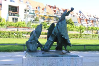 Bronze-Fuchs Walther Preik beschädigt