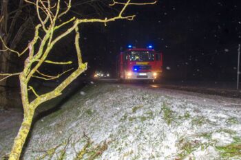 Winter Baum über Straße B194