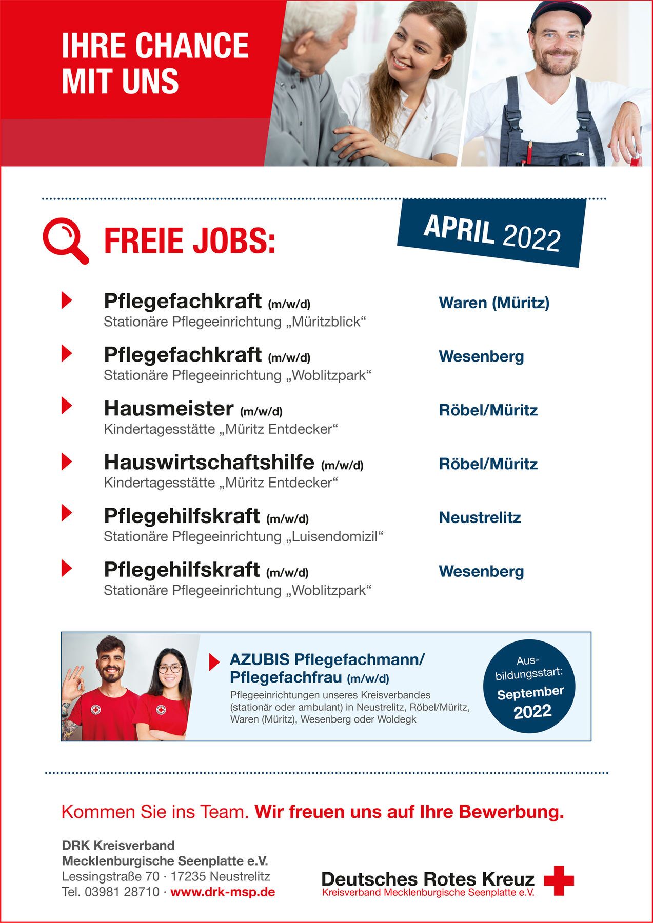 Freie Arbeitsstelle Koch Neustrelitz