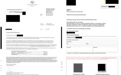 Vorgerichtliche Mahnung Lottofirma