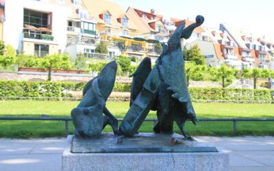 Bronze-Fuchs Walther Preik beschädigt