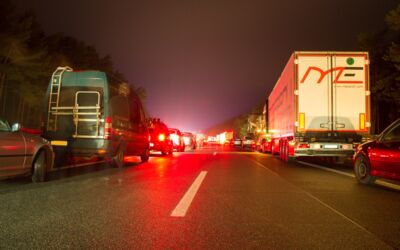 Rettungsgasse Unfall Autobahn Berlin - Rostock