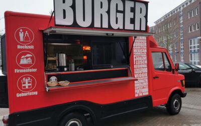 Imbisswagen mit Burger für Familienfeiern