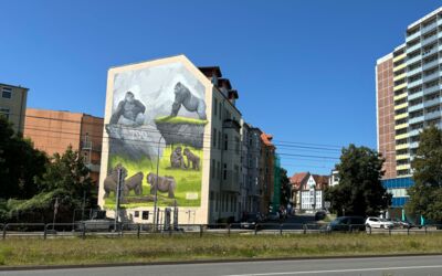 Wandgemäldes nahe dem Goetheplatz in Rostock