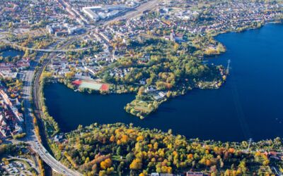 Luftbild Brückensprengung in Waren (Müritz)