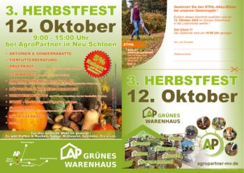 Tierfutter, Kinderprogramm, Kürbisverkauf in Schloen bei Waren (Müritz)