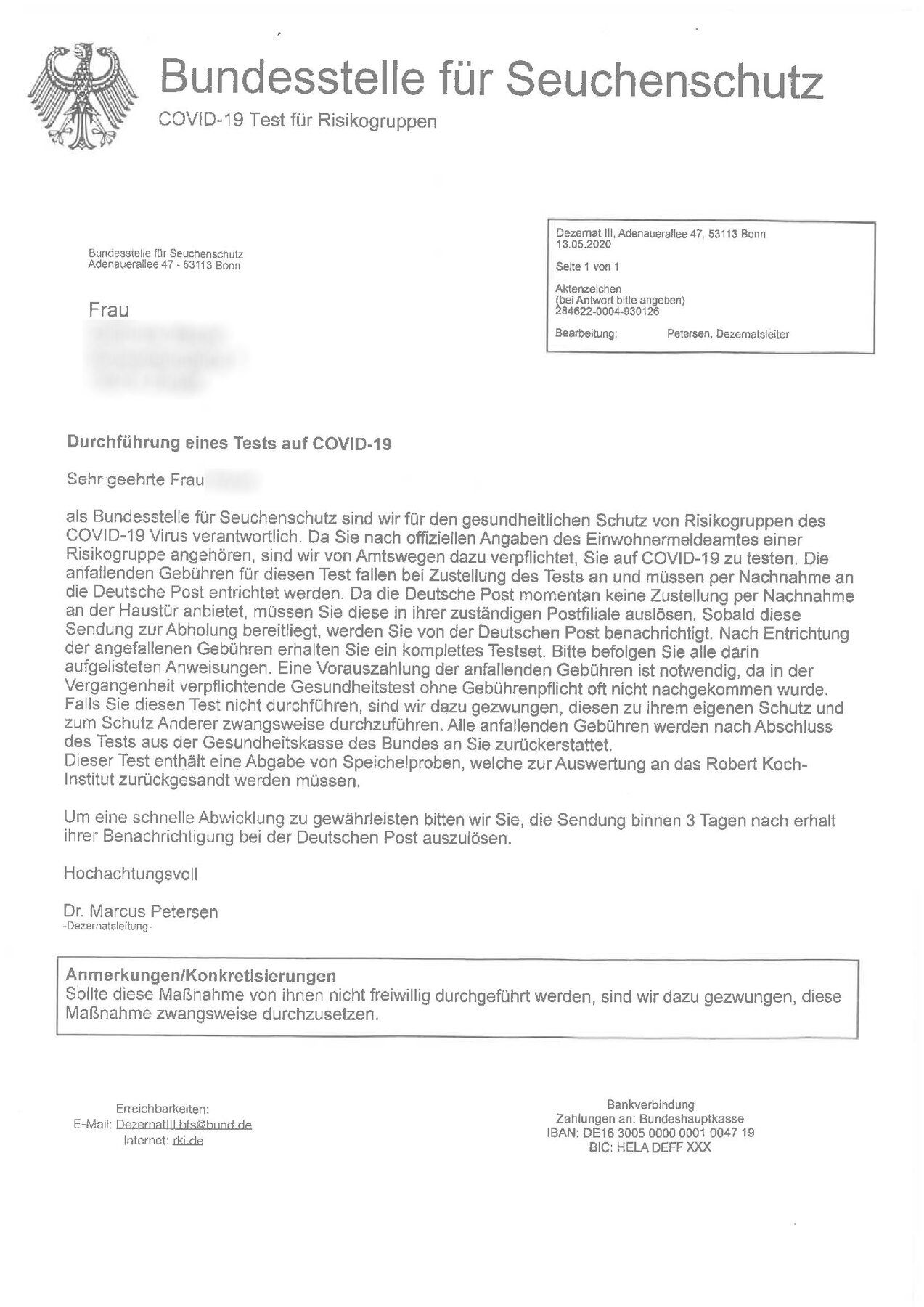 Corona bundesweiten Betrugsmasche