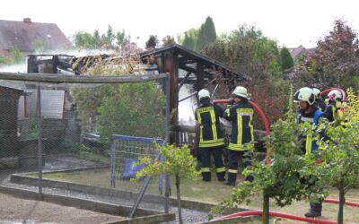 Gartenhaus brennt in Penzlin