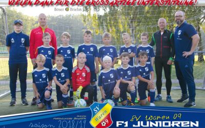 Neue Trikots für SV Waren 09 F-Jugend