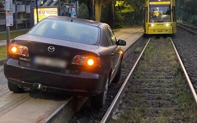 Straßenbahn Pkw Verkehrsunfall