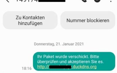 SMS mit Virus
