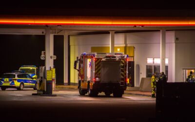 Polizei- Feuerwehreinsatz Tankstelle Waren (Müritz)