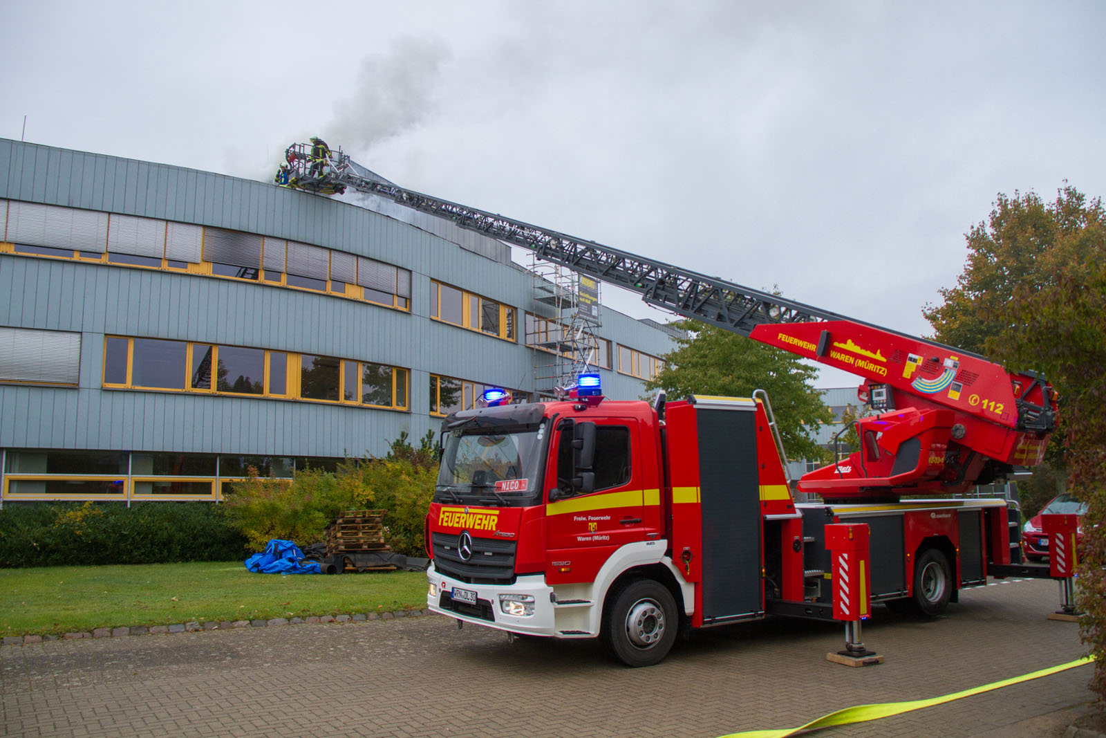 Feuerwehr Großbrand in Waren (Müritz)