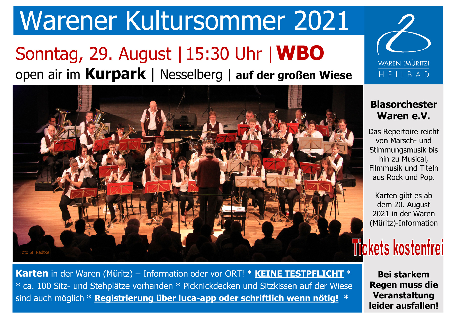 Konzert Warener Blasorchester Veranstaltungen Warener Kultursommer