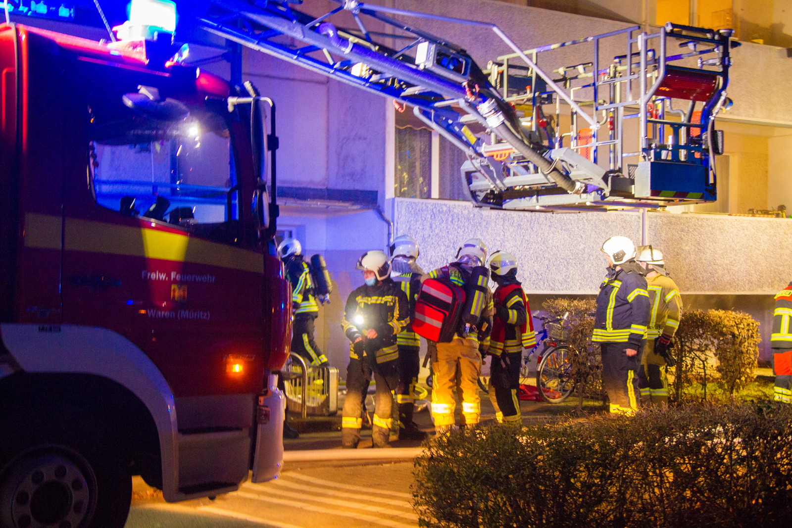 Brandstiftung Springer Straße Feuerwehreinsatz Waren (Müritz)