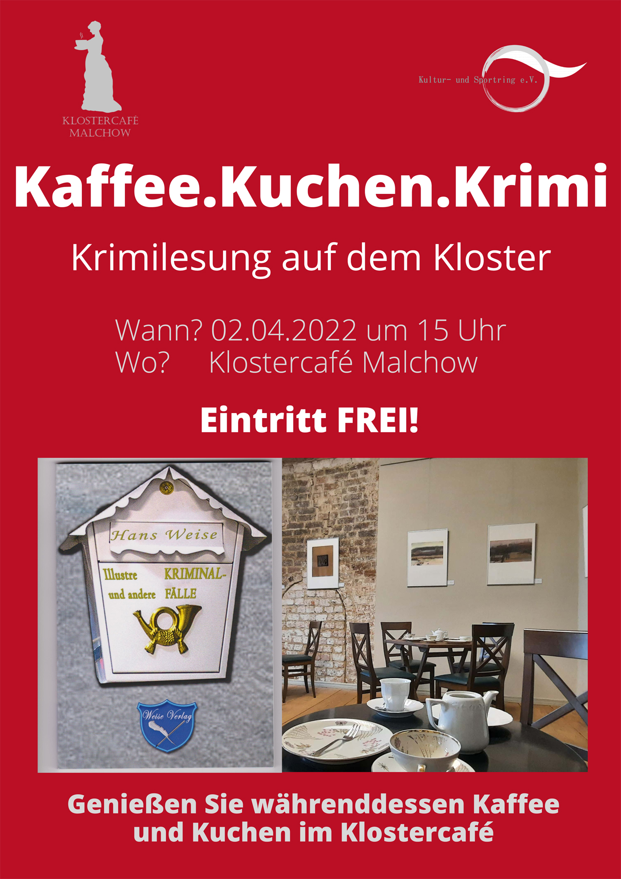 Malchow: Tatortnachmittag mit Kriminalrat a.D. Weise Veranstaltung Kloster Malchow