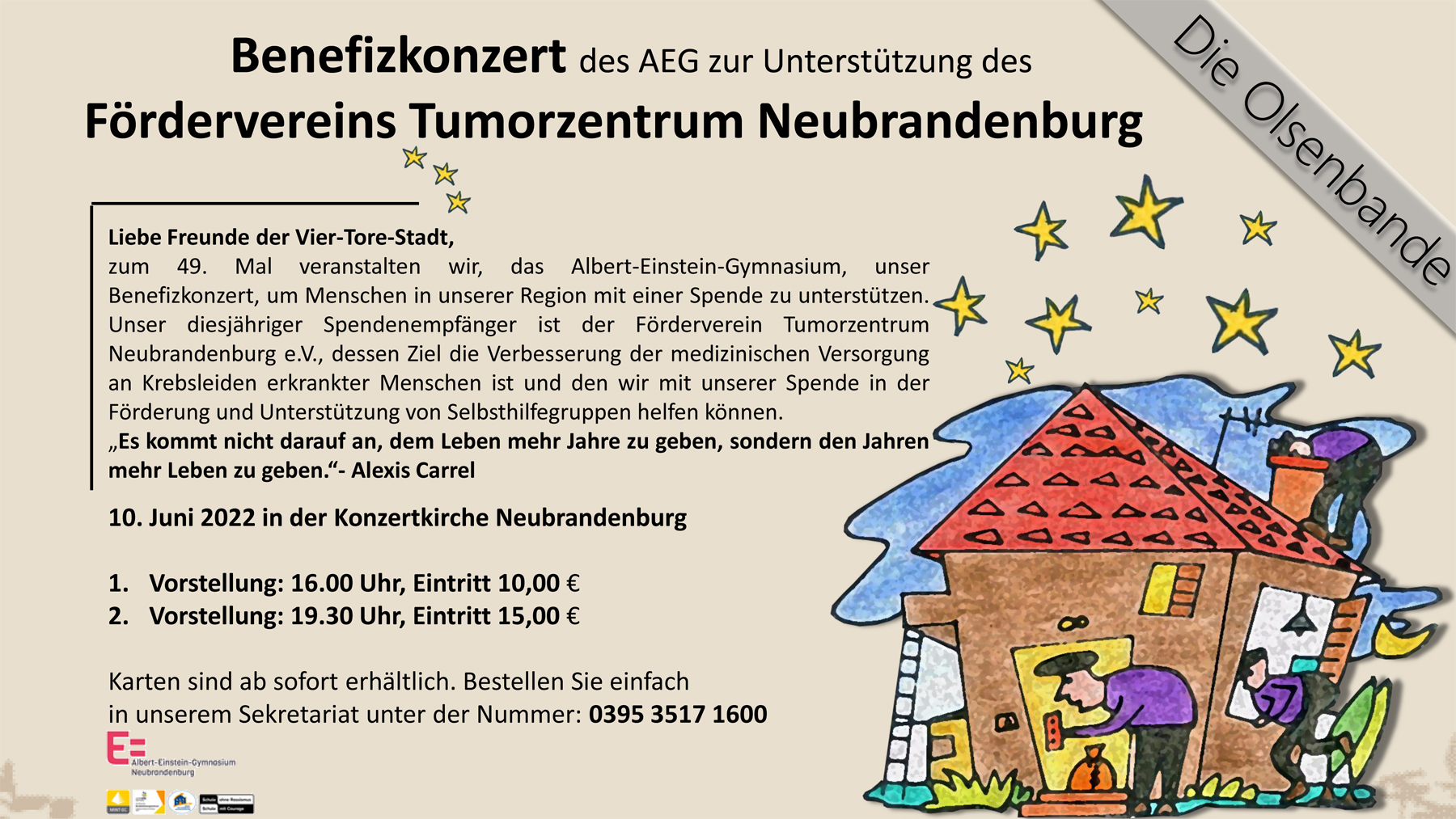 Benefizkonzert Albert-Einstein-Gymnasium Neubrandenburg