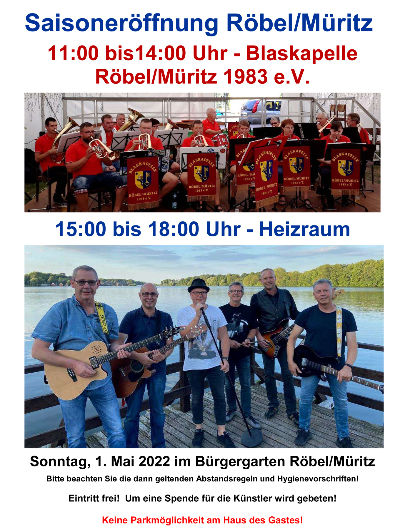 Konzert "Blaskapelle Röbel/Müritz 1983 e.V." & "Heizraum"