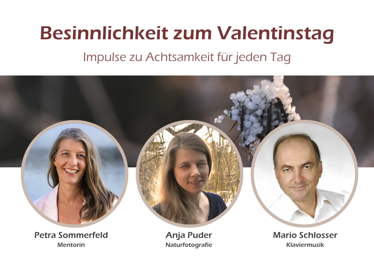 Petra Sommerfeld, Mentorin | Anja Puder, Naturfotografie | Mario Schlosser, Klaviermusik