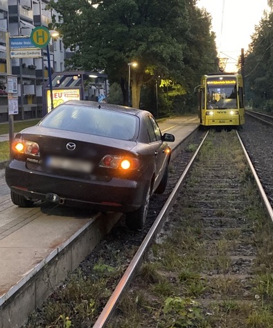 Straßenbahn Pkw Verkehrsunfall