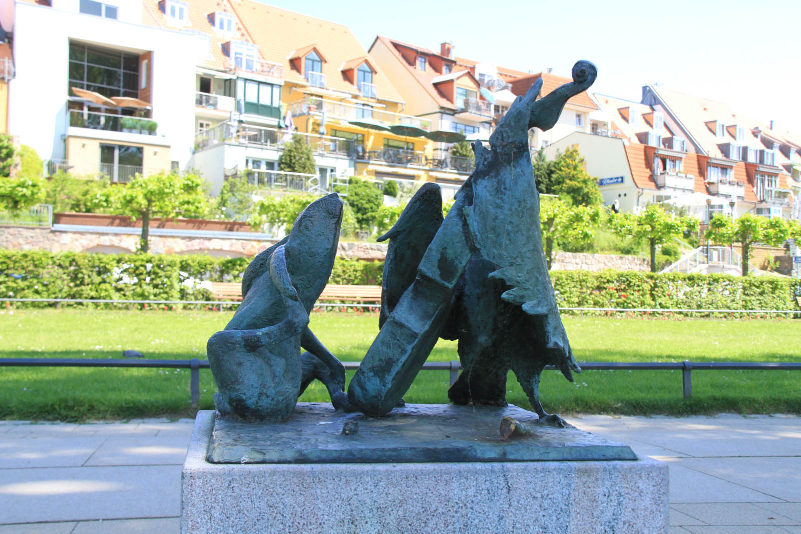 Bronze-Fuchs Walther Preik beschädigt