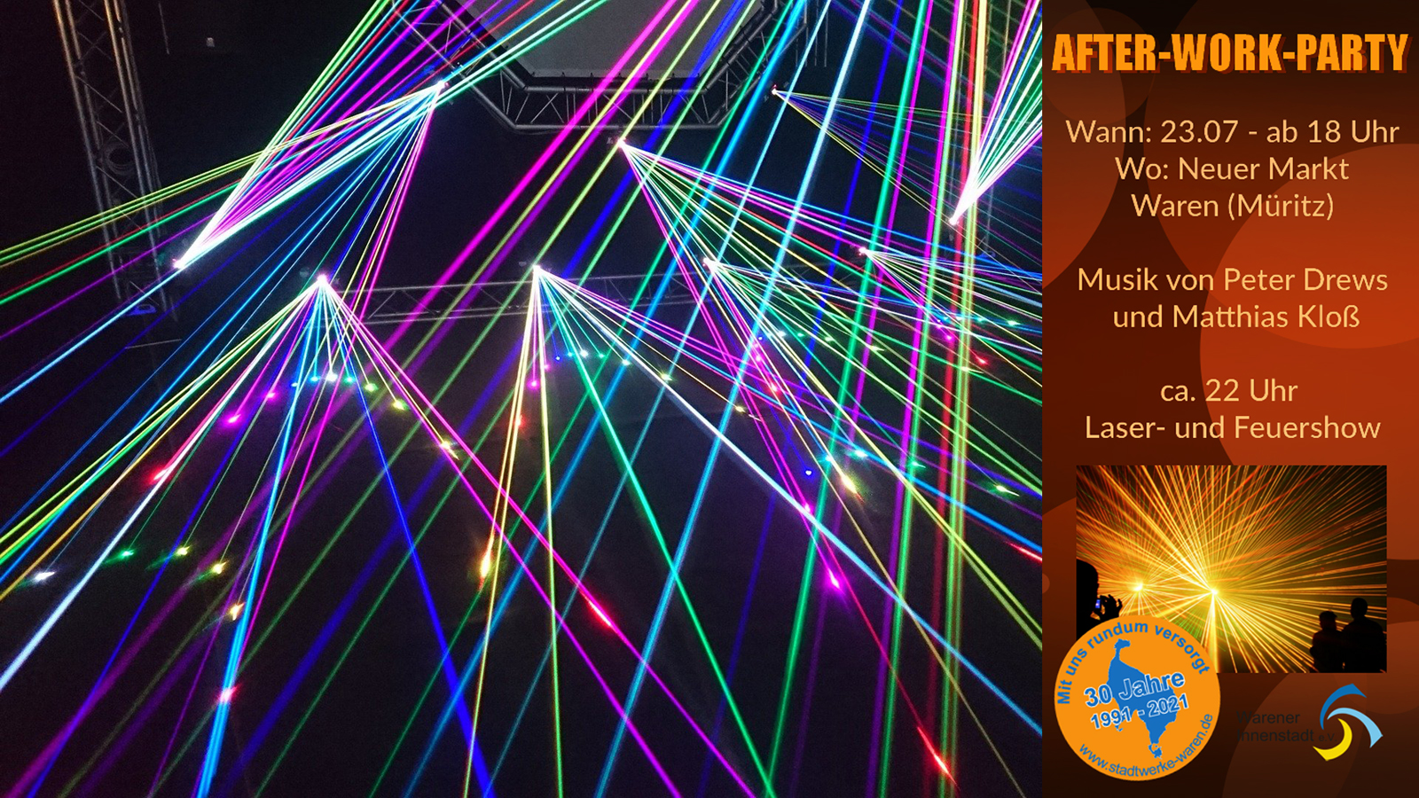 After-Work-Party in Waren (Müritz) Lasershow Waren (Müritz)