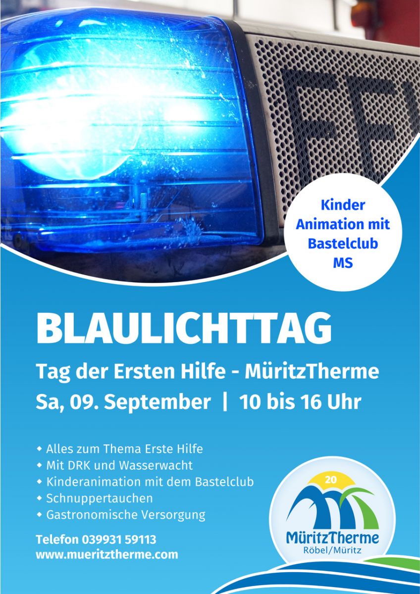 Blaulichttag MüritzTherme Veranstaltung MüritzTherme Röbel